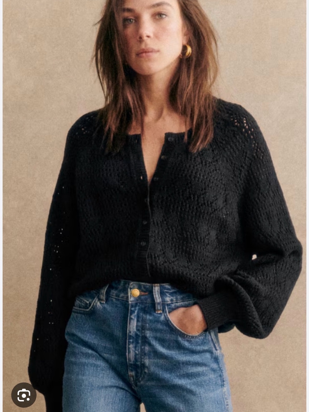 VGUC Sezane Capucine Cardigan in black size S
